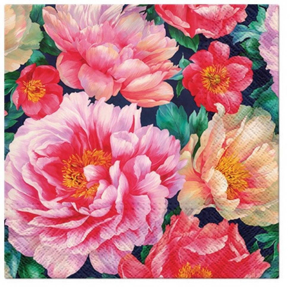 SALVETES 33x33CM, PEONIES BLOSSOM, Paw Decor Collection