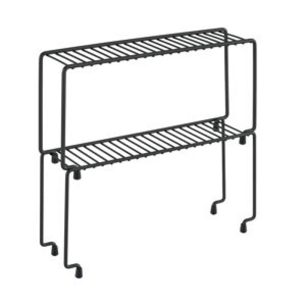 LAVA SAVIETOJAMS PLAUKTS GARŠVIELĀM 29x7x14CM, 2-STĀVU, MELNS, NER.TĒR., TOUCH THERM PĀRKL., Metaltex