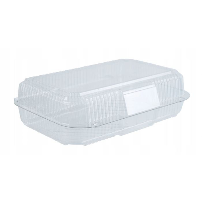 Kārba desertam v/l. PET 23.6×16.5cm h-7cm ar vāku 50gb.