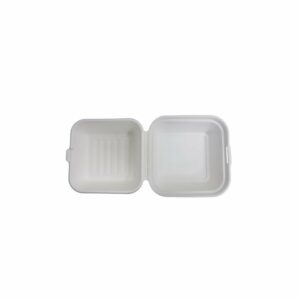 Kārbas v/l BIO hamburgeriem 15.3x15.3x4.3/7.7cm, 50gab cukurn.šķiedras