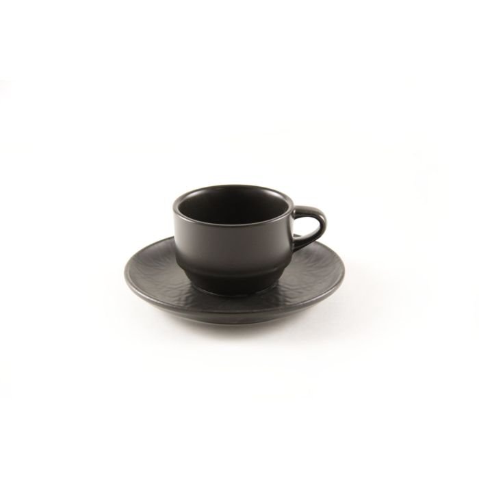 Espresso krūze 90ml MATT BLACK ar apakštasi ø 12cm