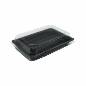 Kārbas ar vāku suši v/l. PET 18.5x13 h-5cm 50gb melnas