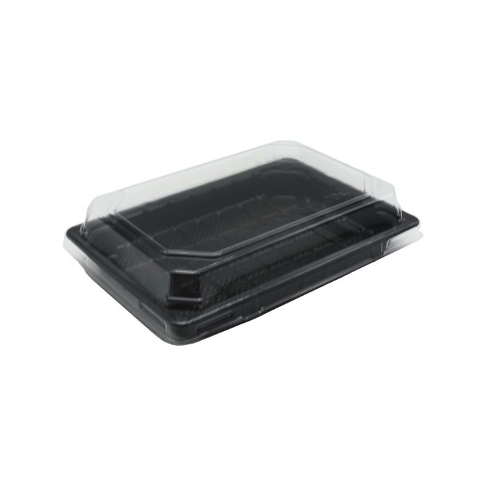 Kārbas ar vāku suši v/l. PET 18.5x13 h-5cm 50gb melnas