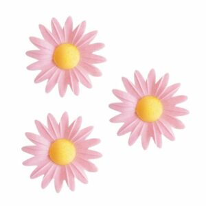 Dekori vafeļu Margrietiņas rozā 45mm 100 gab.