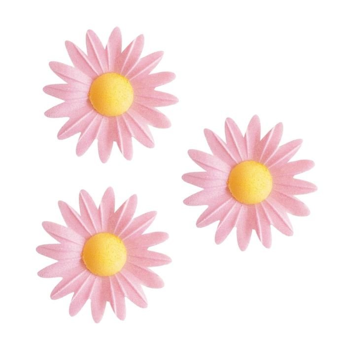 Dekori vafeļu Margrietiņas rozā 45mm 100 gab.