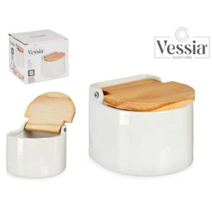 Sāls trauks keramikas mediniu dangteliu 550ml Vessia
