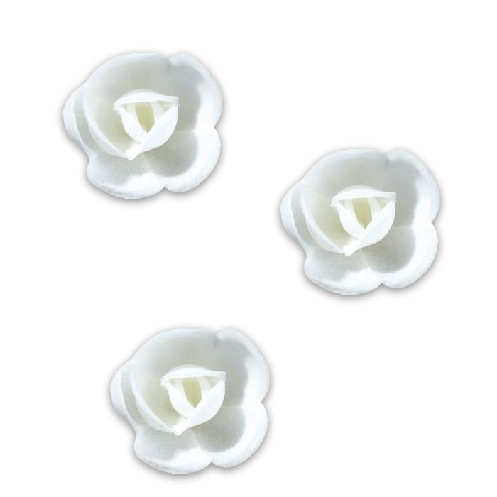 Dekori vafeļu Rozītes baltas 30mm, 72gab.