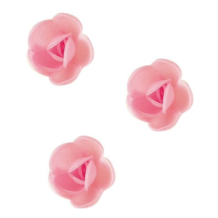 Dekori vafeļu Rozes rozā 40mm, 72gab.