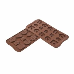 Forma silikona šokolādei 30x30 h-6mm 15x3.3ml CHOCO BUTTON