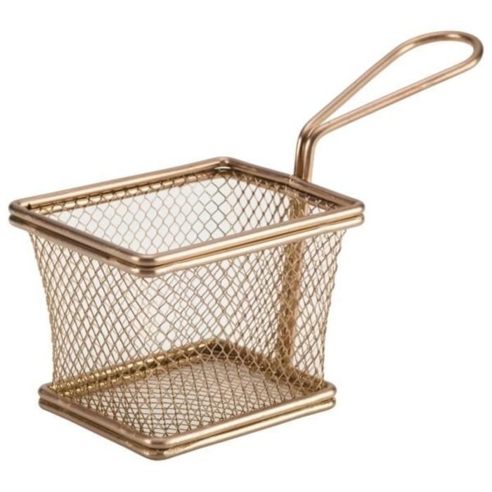 Grozs fri kartupeļiem metāla 10x8x7.5cm vara krāsā