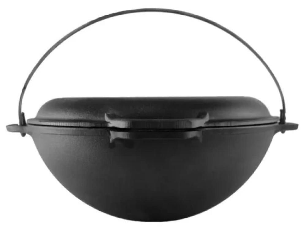 BRIZOLL TŪRISMA KATLS AR VĀKU/PANNU D36CM, 8L, ČUGUNS, BRIZOLL