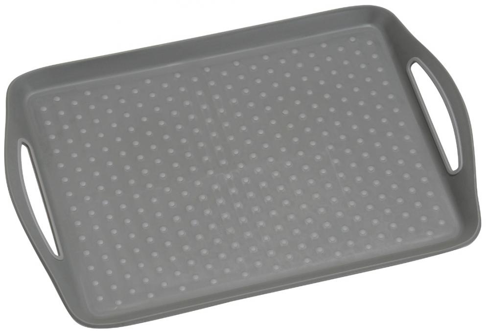 SERVĒJAMĀ PAPLĀTE AR NESLĪDOŠIEM PUNKTIEM, 45x32x4.5CM, PELĒKA, PLASTMASAS, Kesper