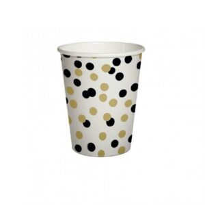 CONFETTI GOLD BLACK PAPĪRA GLĀZES 250ML 10GB, 0.079KG/IEP, Paw Decor Collection