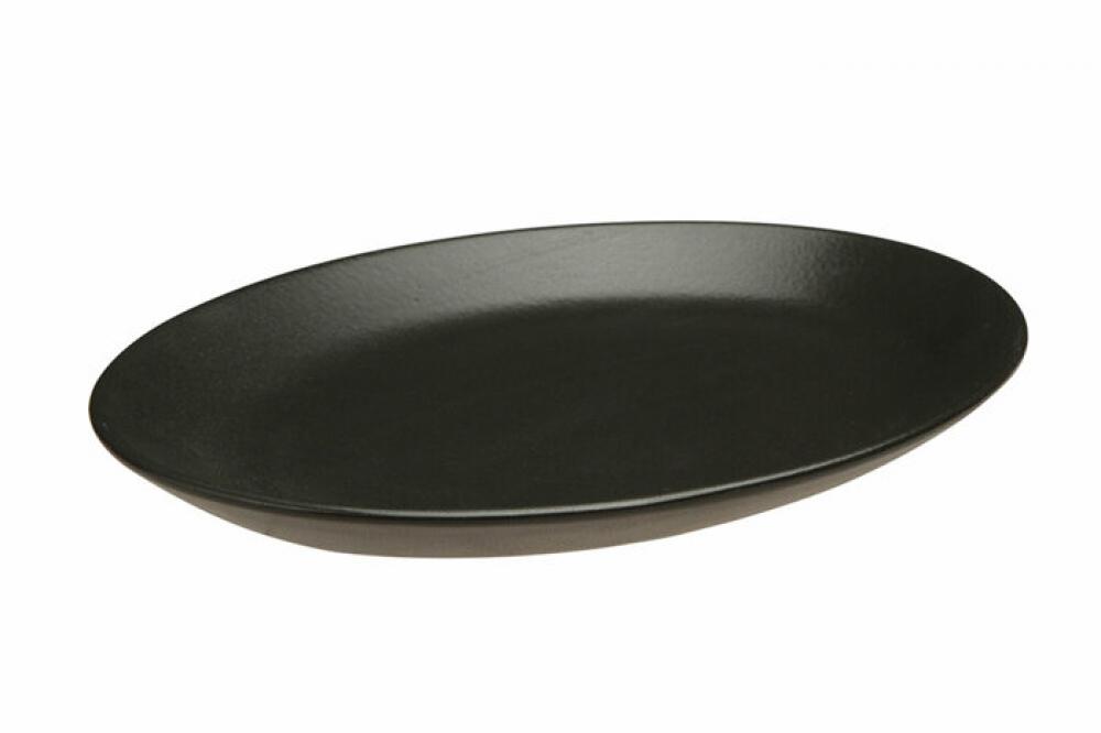 SEASONS melns ovāls šķīvis 30cm, Porland