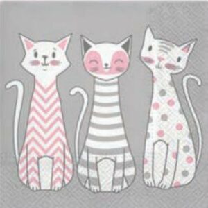 SALVETES 33x33CM, GLAM CATS, Paw Decor Collection