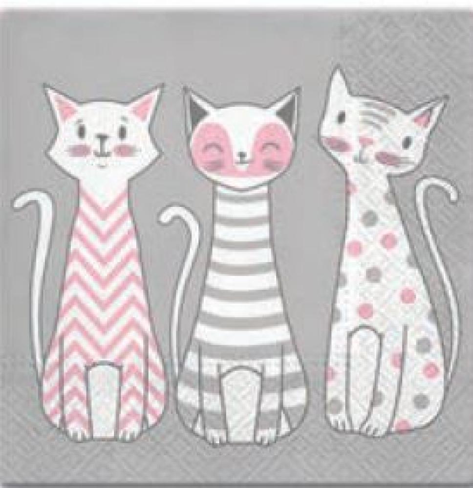 SALVETES 33x33CM, GLAM CATS, Paw Decor Collection