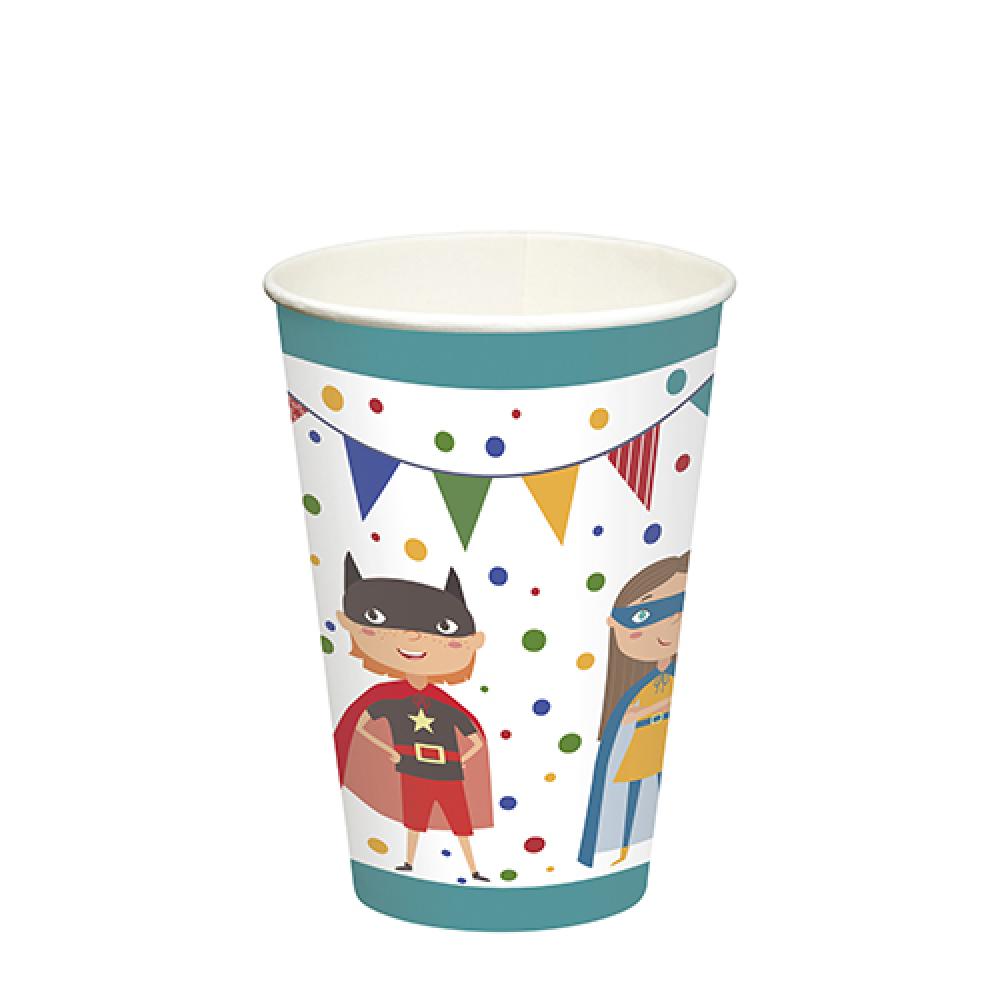 SUPERHERO PAPĪRA GLĀZES 200ML 10GAB 0,051kg/iep, Pap Star