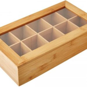 TĒJAS KASTE 36X20X9CM, 10 IEDAĻAS, BAMBUSA, Kesper