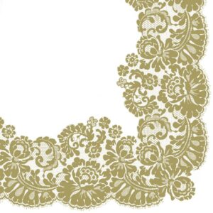 SALVETES 33x33CM, LACY FRAME GOLD, Paw Decor Collection