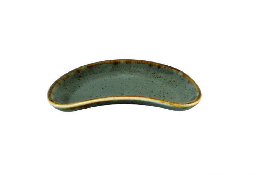 SEASONS tumši pelēks izliekts šķīvis uzkodām 11 cm, Porland