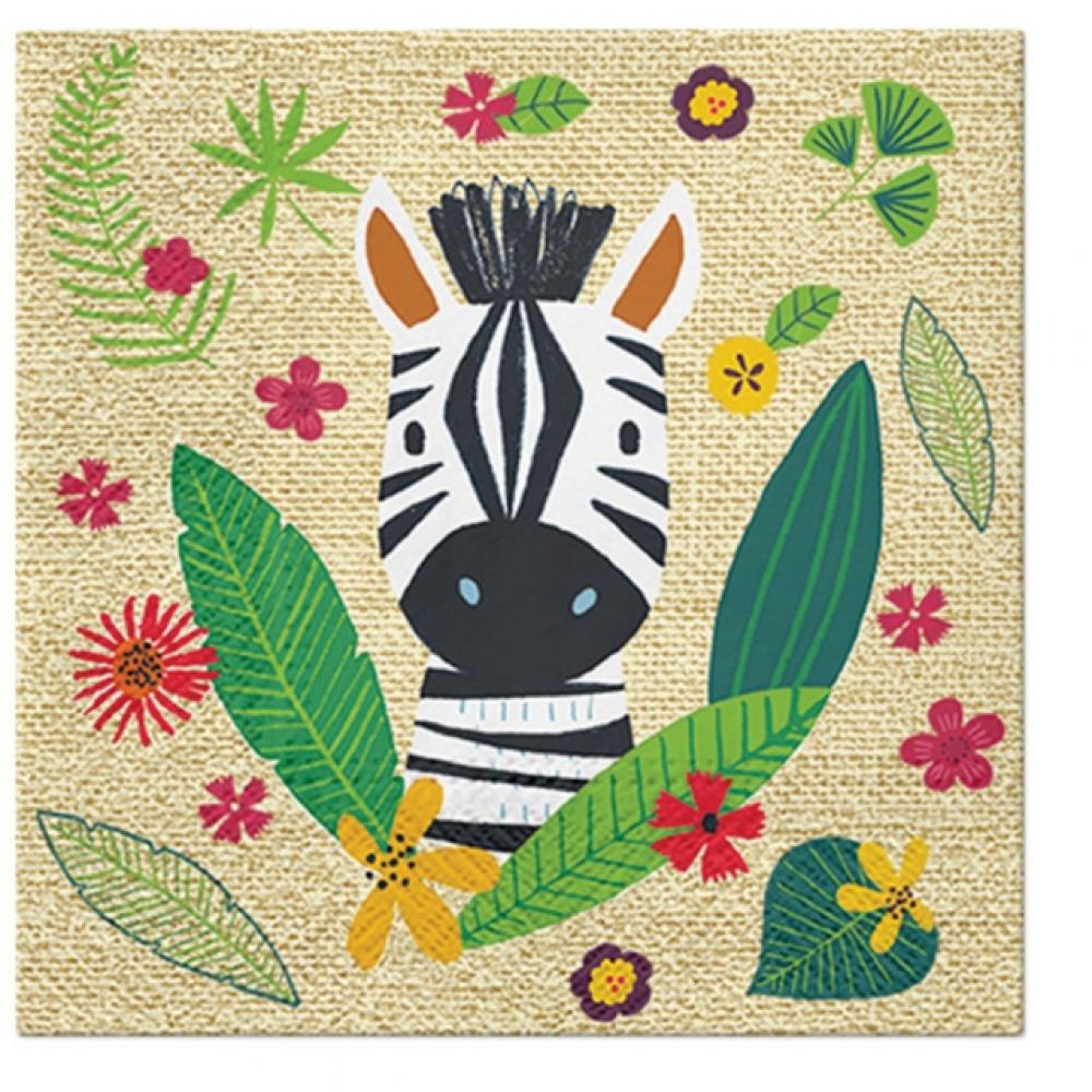 SALVETES 33x33CM, JUNGLE FRIENDS, Paw Decor Collection