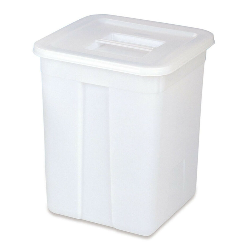 Kaste konteiners pārtikai ar vāku 415x415x500mm 60 l balta