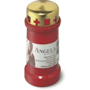Svece kapu ar vāciņu ANGELA sarkana