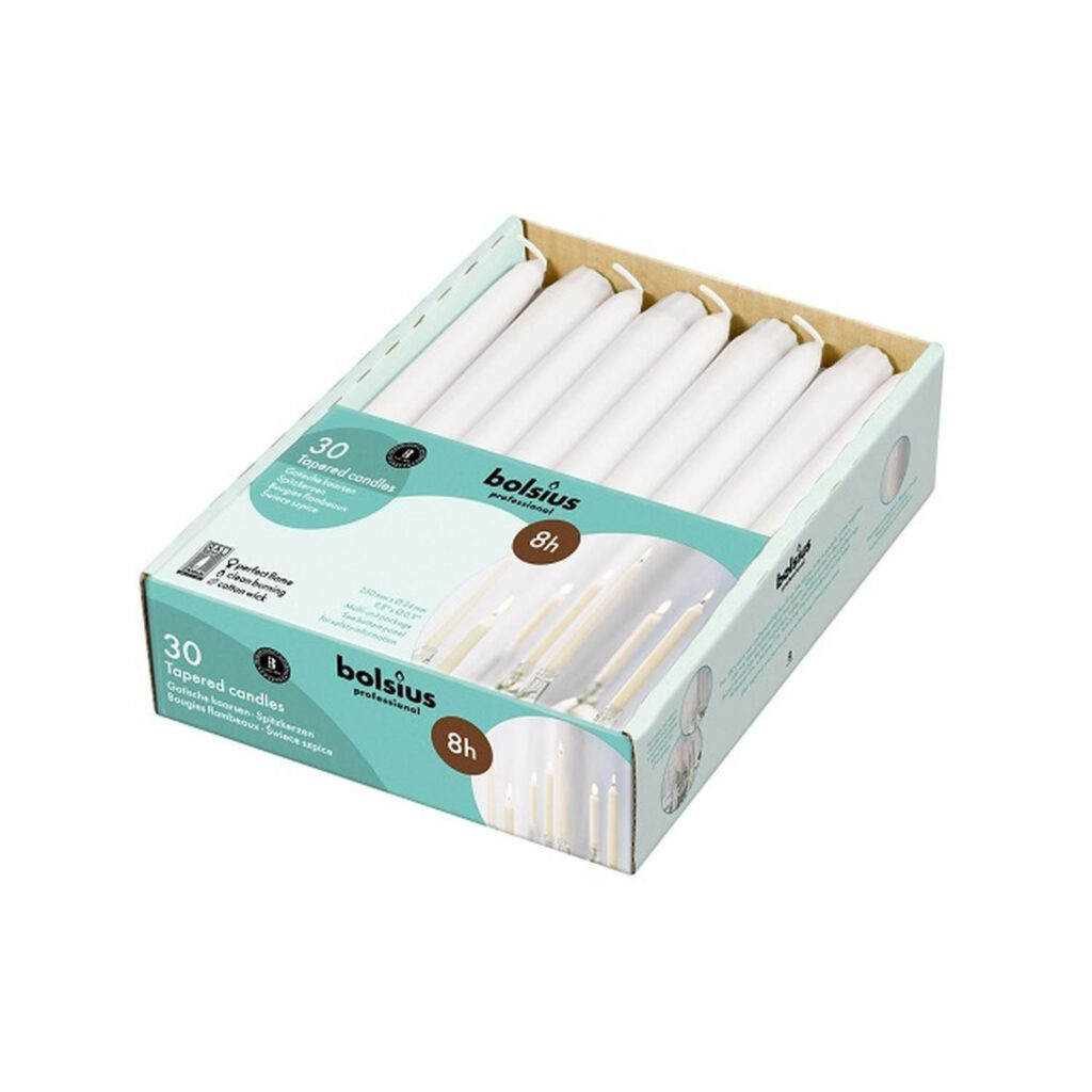Sveces h-25cm 30gb konusveida baltas 8h