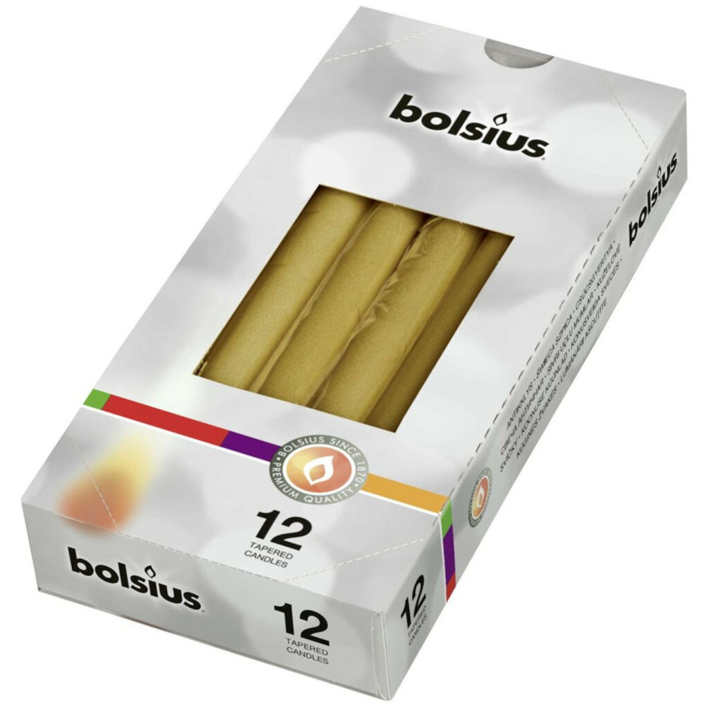 Sveces h-24.5cm 12gab konusveida zelta