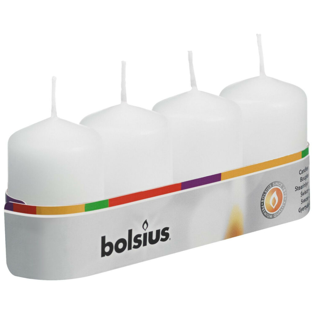 Svece - cilindrs ø4 h-6cm 4gb baltas