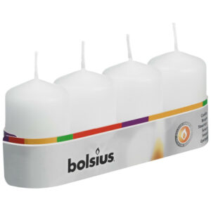 Svece - cilindrs ø4 h-6cm 4gb baltas
