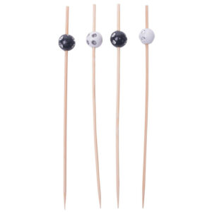 Dekorirbulīši bambusa 12cm 60gab melni/balti BALL