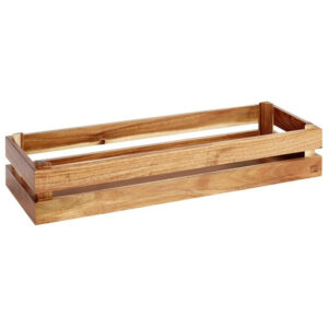 Kaste GN2/4 akāciju koka 55.5x18.5cm h-10.5cm gaiši brūna