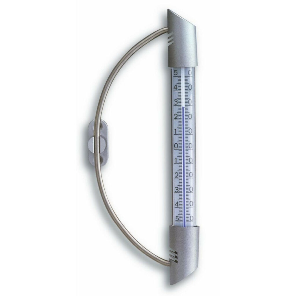 Termometrs āra cilindrs ar met. stiprinājumu sudraba 230x22mm 105g