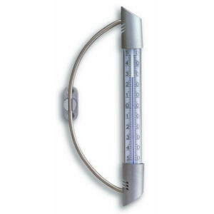 Termometrs āra cilindrs ar met. stiprinājumu sudraba 230x22mm 105g