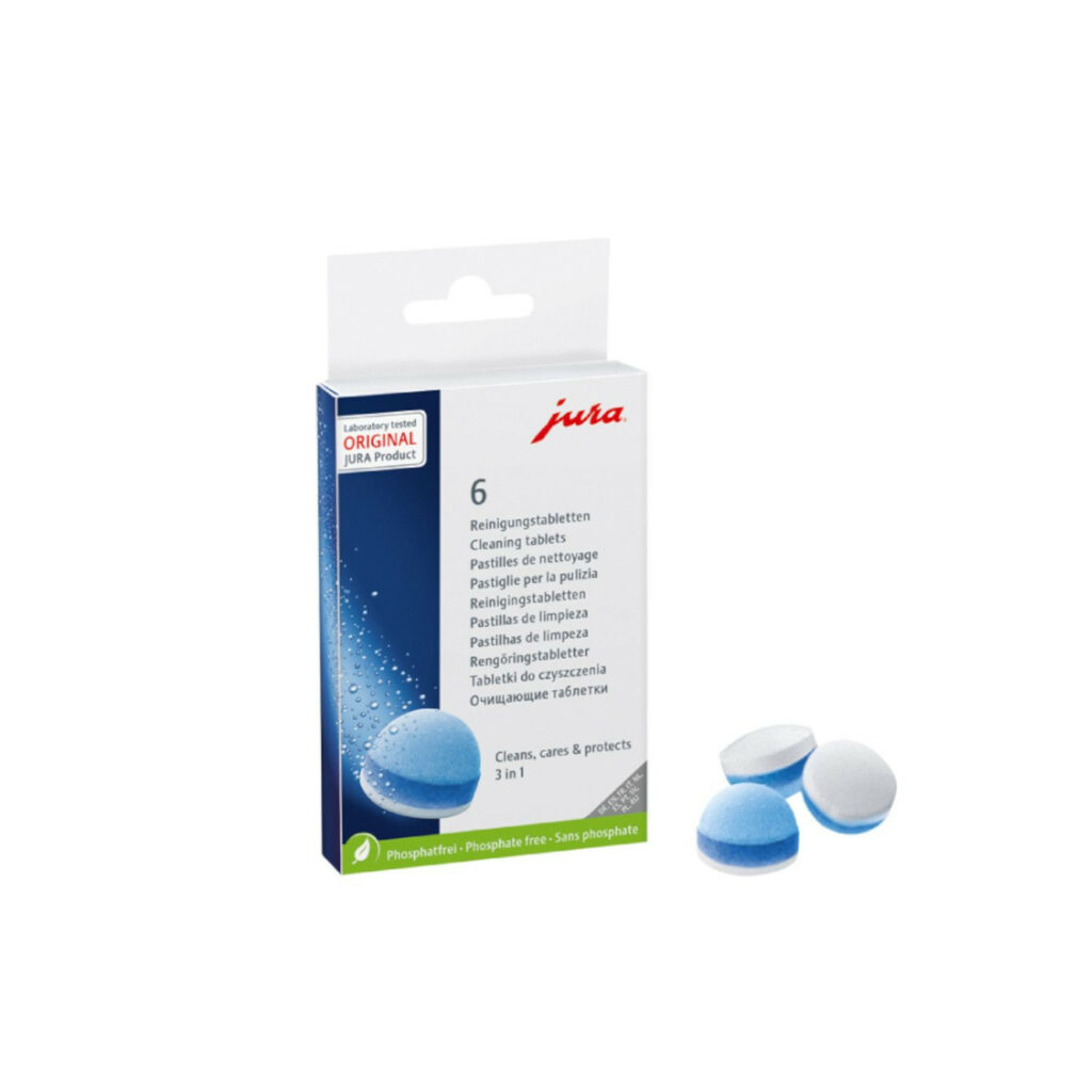 JURA 3-fāžu kafijas ceļu tīrīšanas tabletes 6 gb