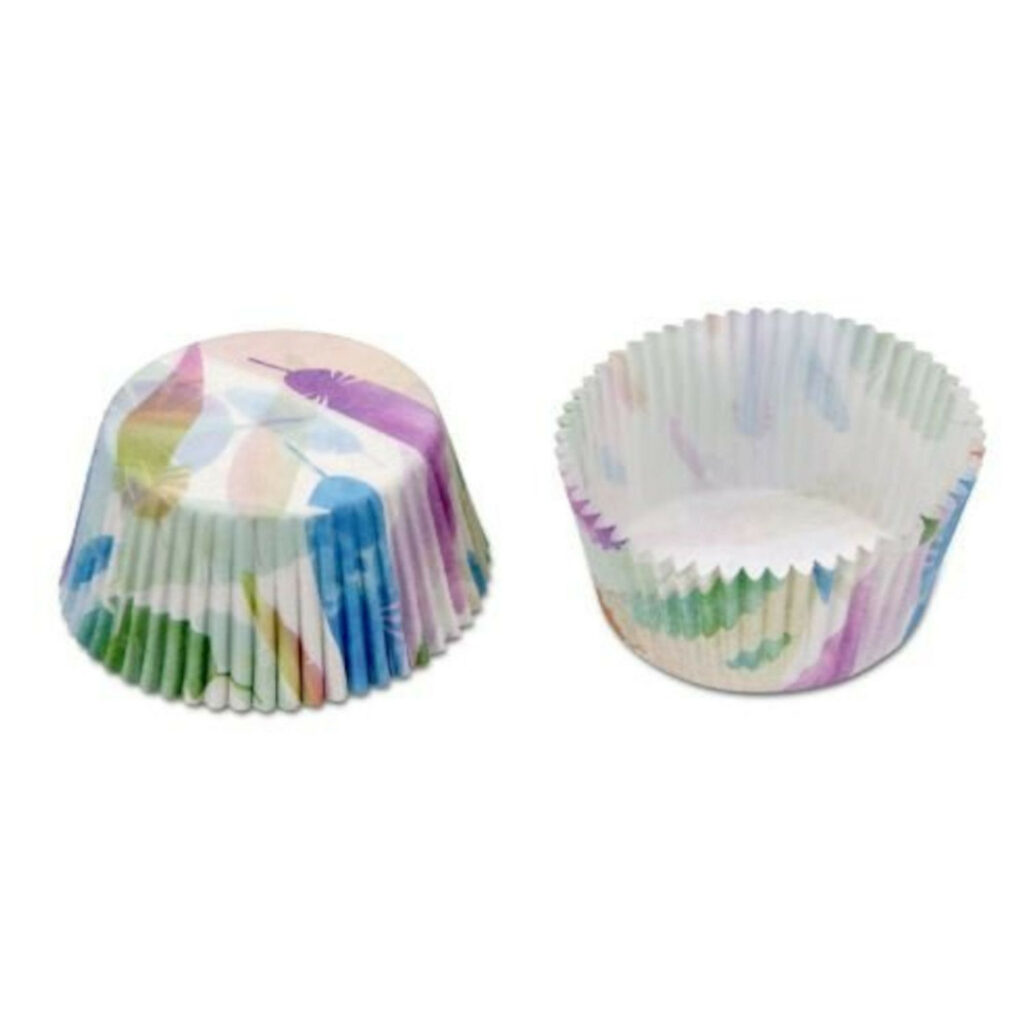 Kēksa formas papīra ø5/7 h-3cm 50gb RAINBOW FEATHERS