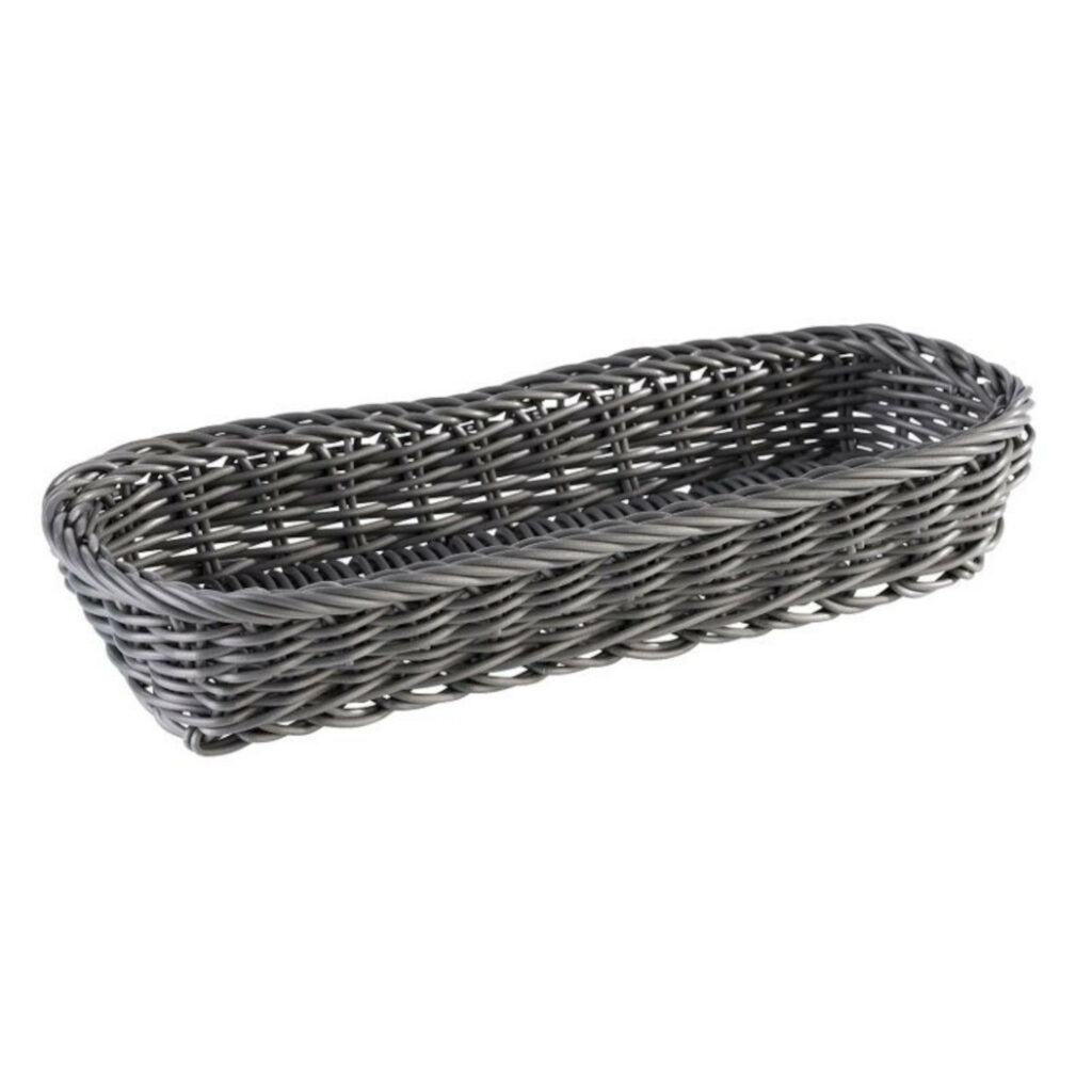 Groziņš galda piederumiem plastmasas 27x10cm h-4.5cm pelēks