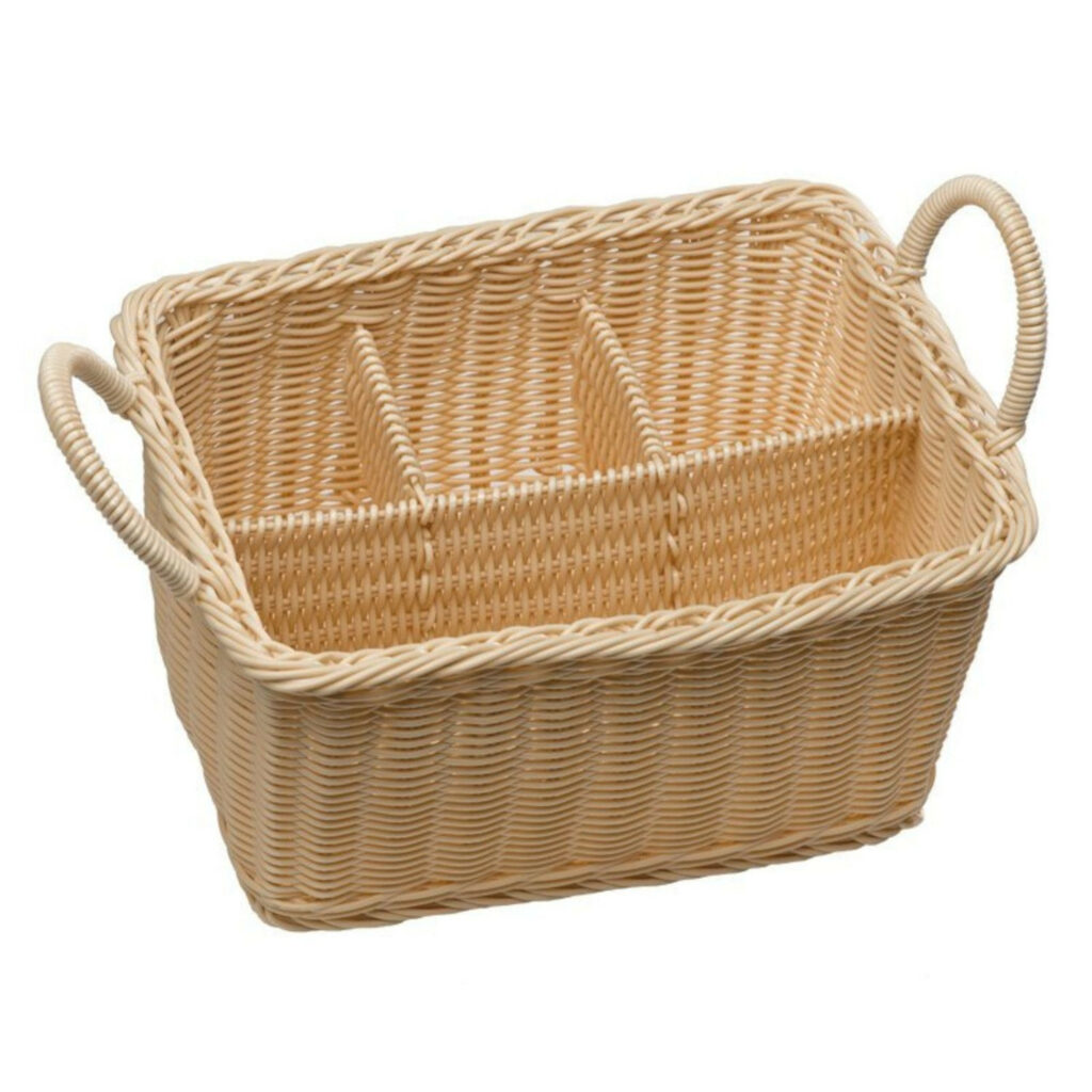 Turētājs galda piederumu četrdaļīgs pīts plastmasas 26x18cm h-15cm bēšs