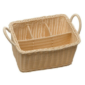 Turētājs galda piederumu četrdaļīgs pīts plastmasas 26x18cm h-15cm bēšs