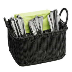 Turētājs galda piederumu četrdaļīgs pīts plastmasas 26x18cm h-15cm melns