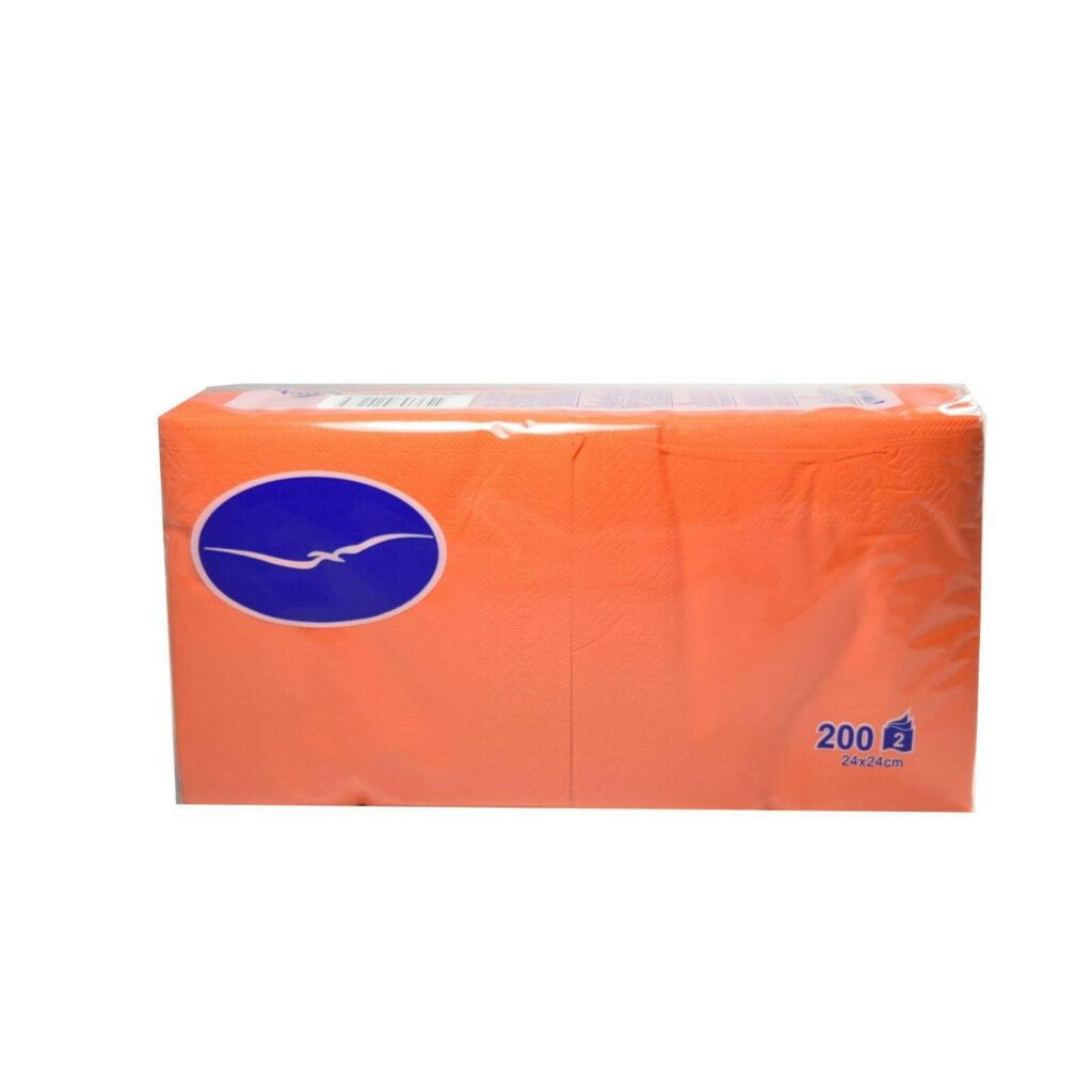 Salvetes 24cm 2 kārtas 200gb oranžas