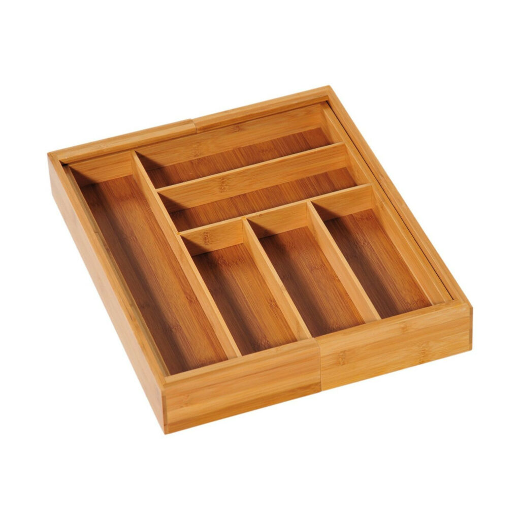 Kaste galda piederumiem koka 35-58x43cm h-6cm