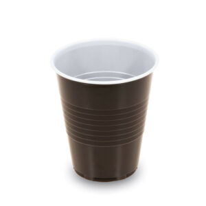 Glāzes vienreizlietojamas plastmasas termoizturīgas 150ml 100gb brūnas