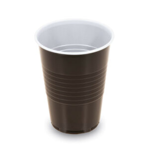 Glāzes vienreizlietojamas plastmasas termoizturīgas 180ml 100gab brūnas