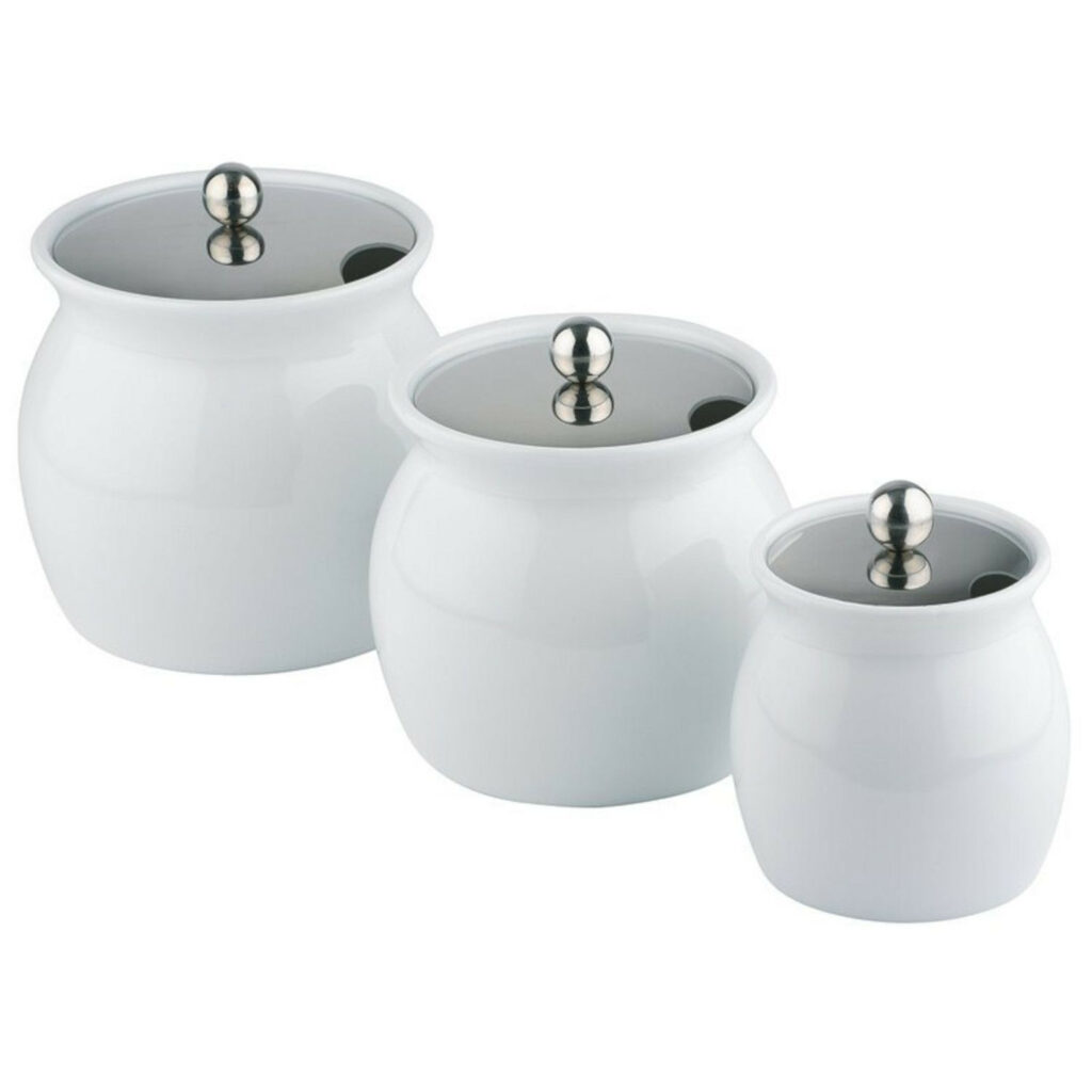 Trauks mērcei podiņš ar met. vāku porcelāna h-13cm 0.8 l