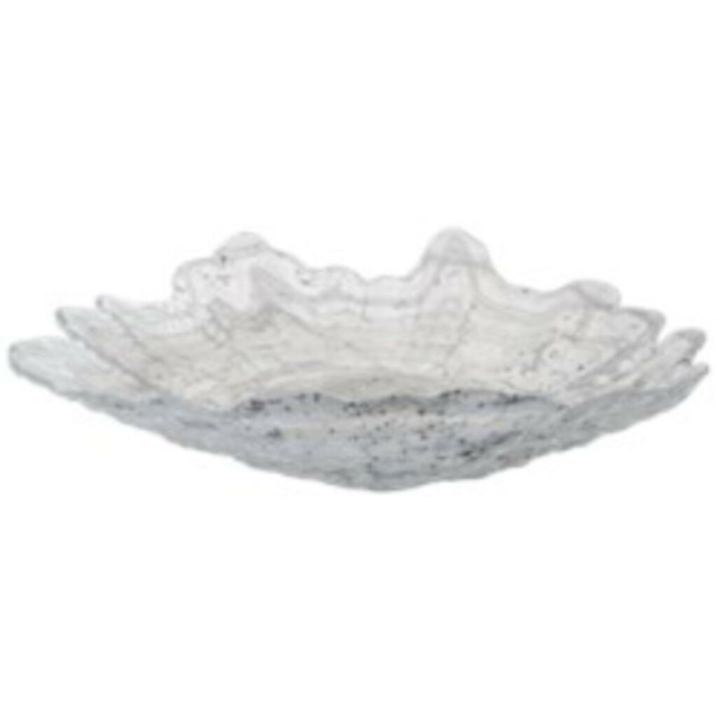 Bļoda MABEL 37x28cm stikla alabastra balta/melna
