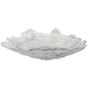 Bļoda MABEL 37x28cm stikla alabastra balta/melna