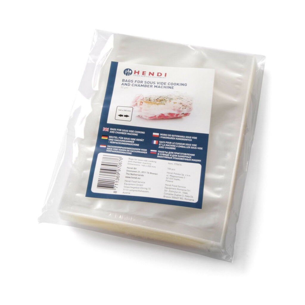 Maisiņi vakuuma iepakošanai un gatavošanai 250x350mm 55μm 100gb