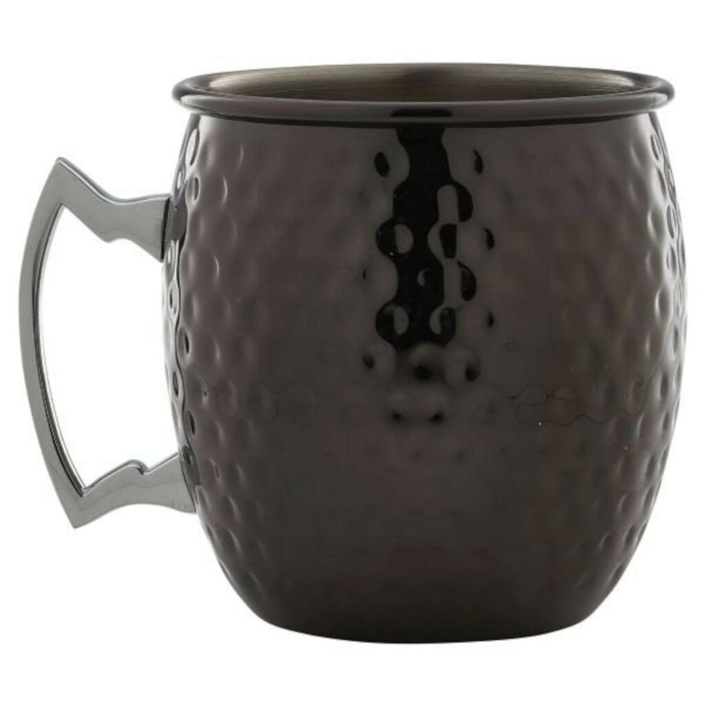 Krūze met. Hammered 500ml melna